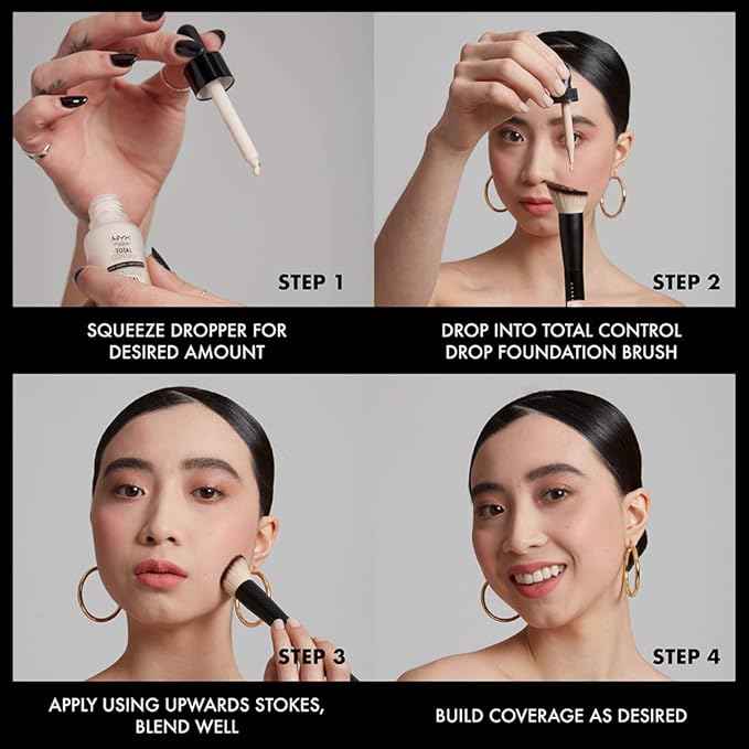 NYX PROFESSIONAL MAKEUP Total Control Pro Drop Foundation, Skin-True Buildable Coverage - Cocoa