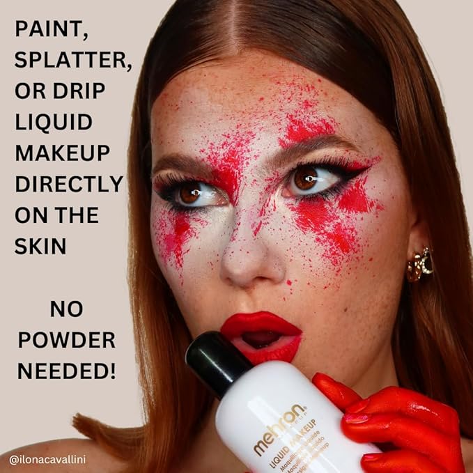 Mehron Makeup Liquid Makeup | Face Paint and Body Paint Perfect for Halloween, Cosplay I Air Brush Compatible 4.5 oz (133 ml) (Black)