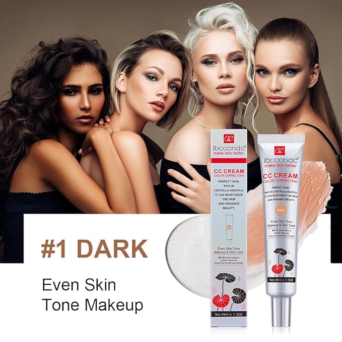 Color Correcting CC Cream,Invisible Pores Cream Foundation And nvisible Pores Concealer,CC Cream Foundation Rich In Centella Asiatic,Moisturizing And Waterproof CC Cream With Spf 25(LIGHT)
