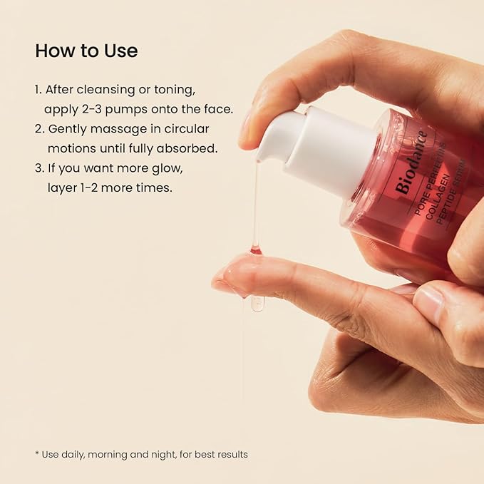 BIODANCE Pore Perfecting Collagen Peptide Serum, Skin Firming & Radiance Boost, Plumping, Pore Care, Makeup Prep Serum for All Skin Types, Korean Skincare | 1.01 fl.oz x 1 ea
