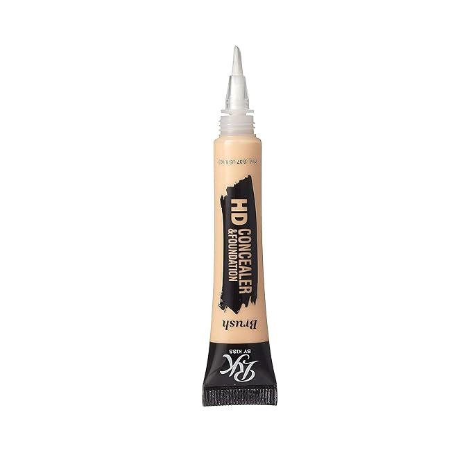 Ruby Kisses HD Concealer & Foundation Flawless Full Cover Brush Face Makeup (Natural)