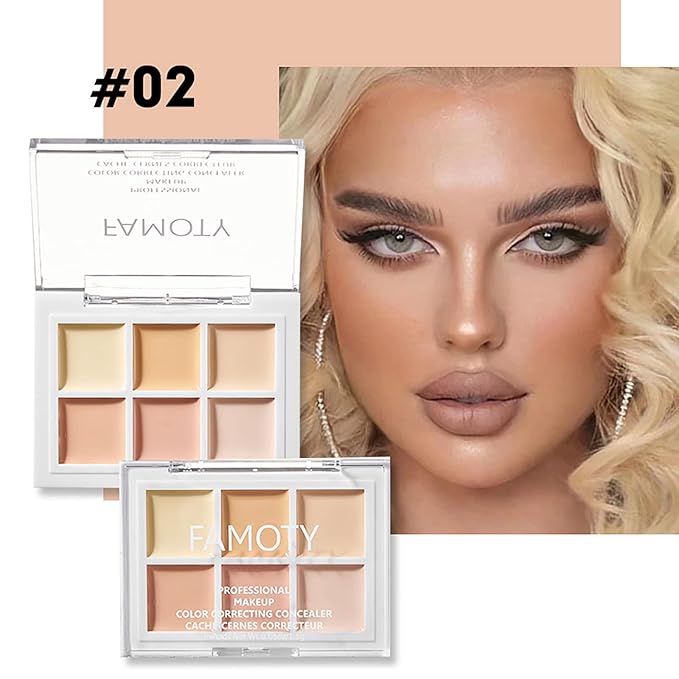 6 Colors Face Contouring Palette, with 11 Pcs Makeup Brush Kits, Light Color Combination Cosmetics Cream Contour and Highlighting Palette, Cover Dark Circles, Bruises, Age Spots, Blemish