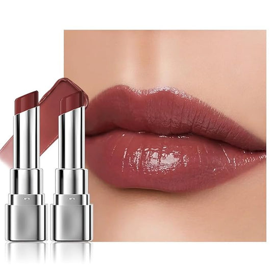 2Pcs Tinted Lip Balm Moisturizing Lipstick – Deep Rose Colored Bean Paste Sheer Hydrating Lip Color for Dry Lips – Nourishing Lip Balm for All Women with a Subtle Natural Scent (S05 & S05)