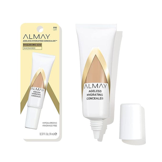Almay Anti-Aging Concealer, Face Makeup with Hyaluronic Acid, Niacinamide, Vitamin C & E, Hypoallergenic-Fragrance Free, 010 Light, 0.37 Fl Oz (Pack of 1)