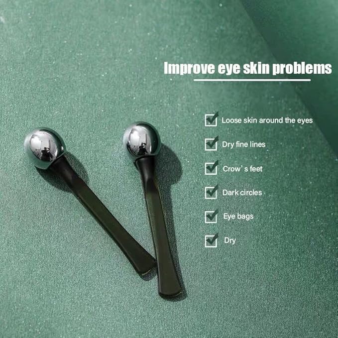 2 PCS Portable Eye Serum Cream Applicator Eyes Massage Tool, Can Be Used As Eyes Cream Spoon, Reduce Eye Swelling Flannel small gift bag