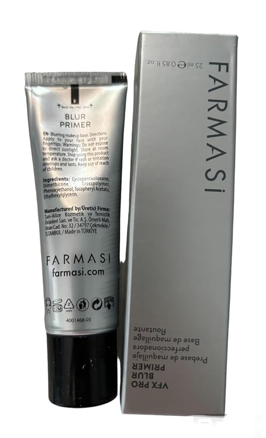 Farmasi VFX PRO Camera Ready Primer - Flawless Finish Long Lasting Makeup Base Smoothing Pore Minimizing Oil Control Lightweight Formula Professional Makeup Application Daily Use, 1-Pack, Clear