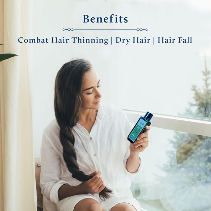 Blue Nectar Rosemary and Bhringraj Ayurvedic Scalp Oil for Hair Growth with Amla, 3.38 Fl Oz
