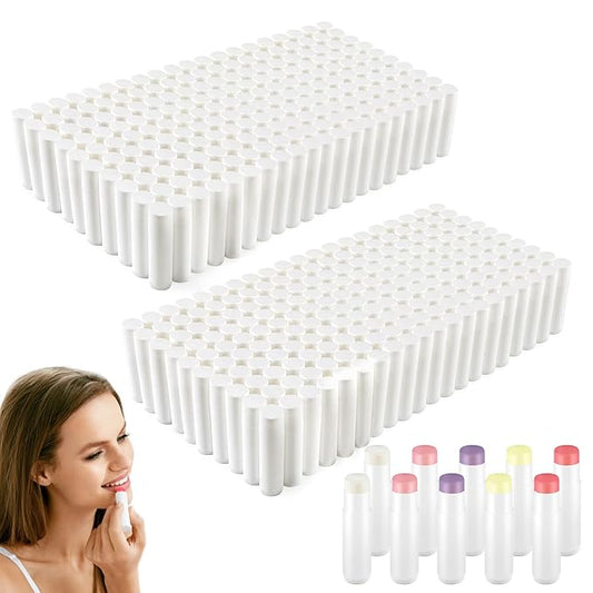 400 Count Lip Balm Bulk with Jasmine, Cherry, Lemon, Blueberry, Rose Flavors Lipstick Prevent Dryness and Chapping Natural Moisturizer For Dry Lips, Unlabeled Filled