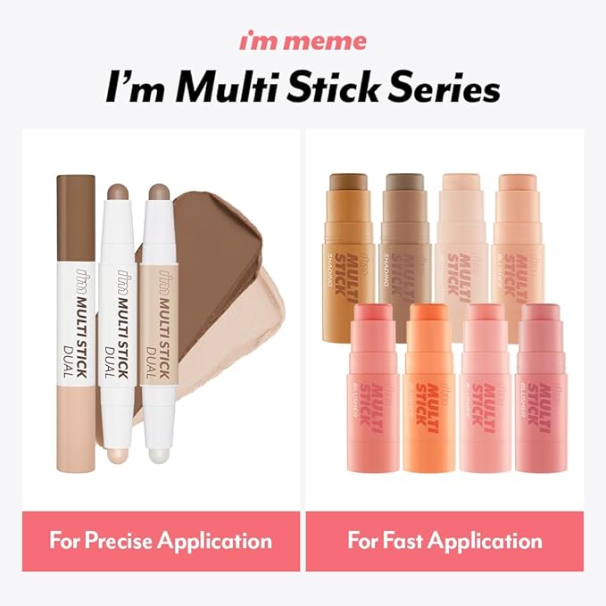 I'm Meme Highlighter Stick for Face - I'm Multi-stick | Daily Use, Buildable, Portable, Easy Blending Matte Finish, 001 Champagne Gold, 0.25 Oz