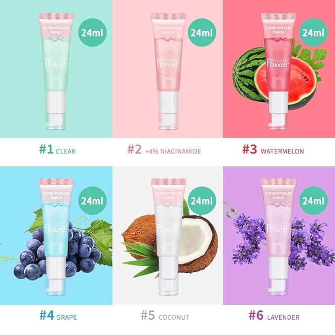 Super Hydrate Primer - Translucent Gel Formula for Long-lasting Makeup | Works on All Skin Types and Tones, Perfect Pre-makeup Primer (01 clear)