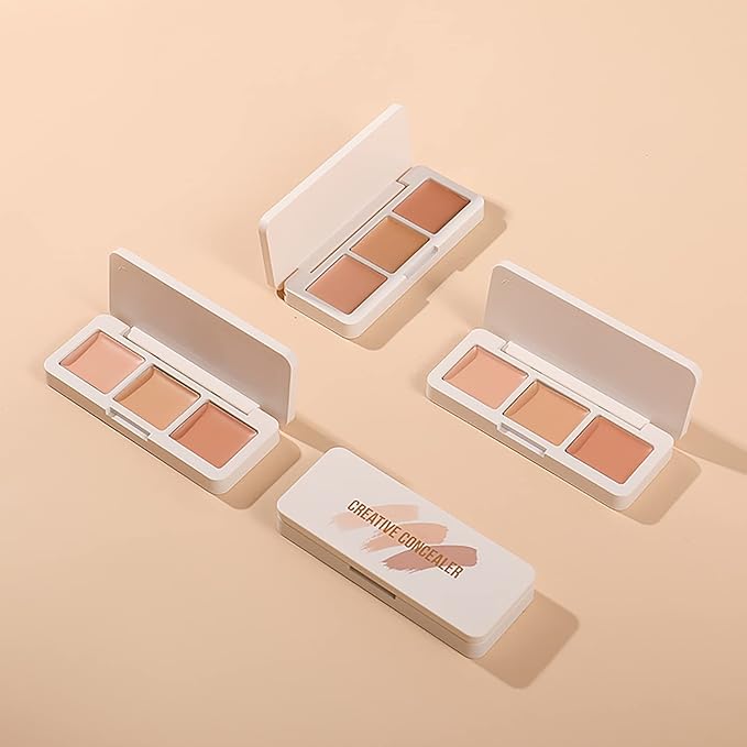 IFiona Tricolor Concealer to Cover Spots,Stains,Acne,Freckles and Brighten Skin Color Concealer Palette