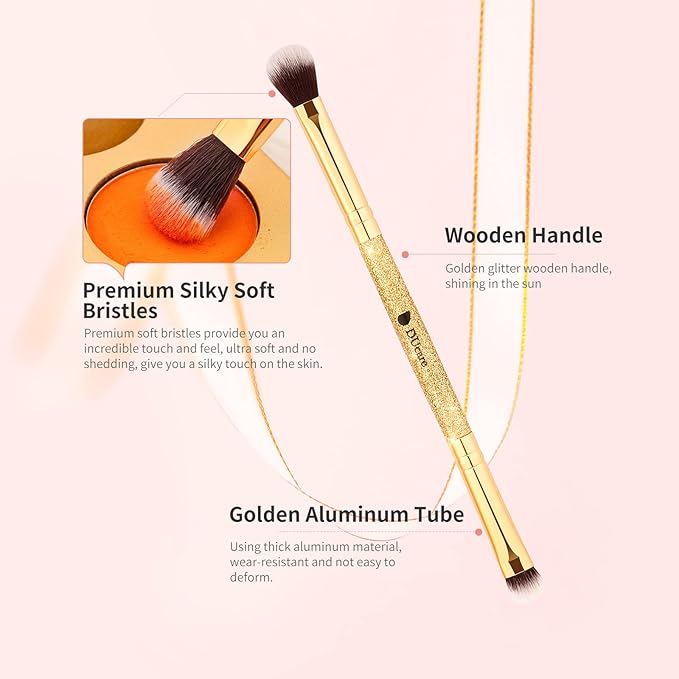DUcare Eyeshadow Brushes Set Duo End Eye Makeup Brushes Professional Eyeshadow Brush set 5Pcs Travel Concealer Eyebrow Eyelash Eye Liners Blending