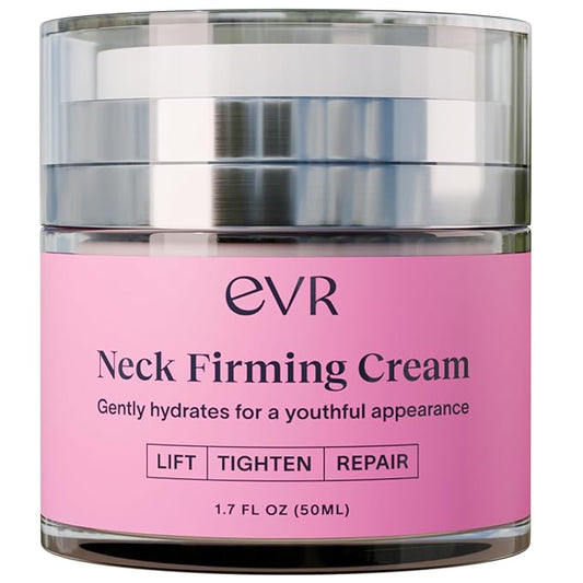 Anti-aging Neck Firming Cream with Collagen & Hyaluronic Acid - Made in USA with Natural & Organic Ingredients Face Neck and Chest Tightening Moisturizer (Classic)
