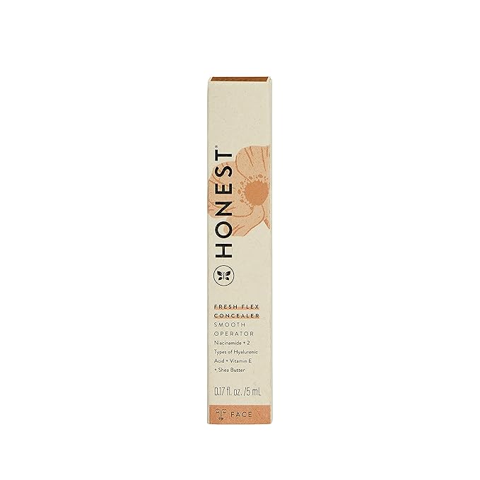 Honest Beauty Fresh Flex Concealer with Niacinamide + Vitamin E + Hyaluronic Acid | Vegan + Cruelty free | Latte, 0.17 fl oz