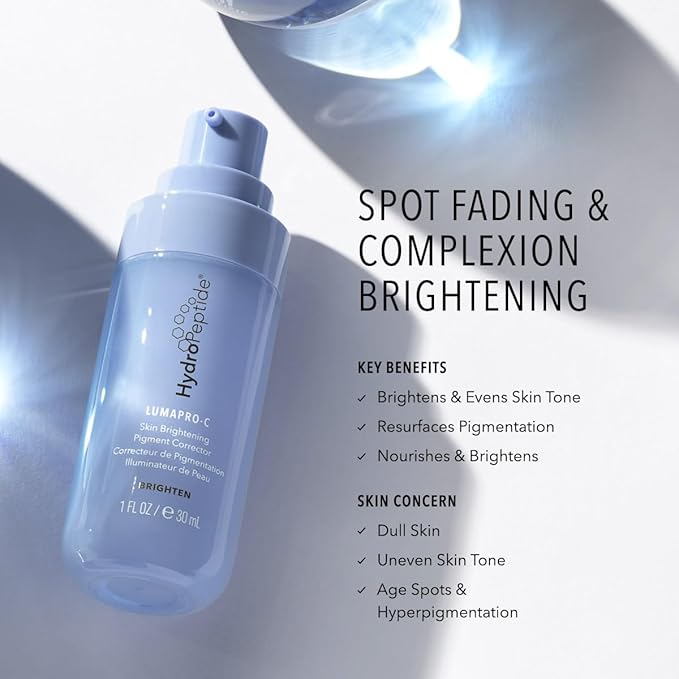 HydroPeptide LumaPro-C Face Serum, Peptide & Pigment Complexion Corrector, Nourish Skin, 1 Ounce