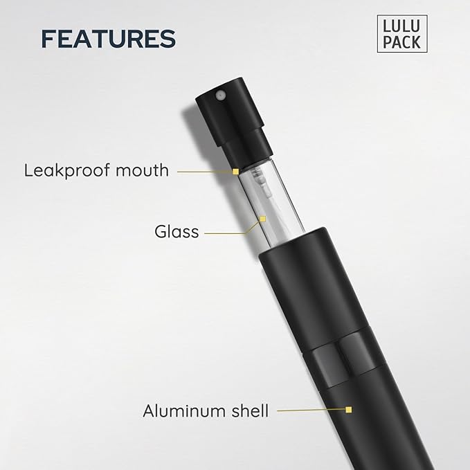 Travel Perfume Bottle Refillable - Cologne Spray Atomizer Mini - Small Travel Size Empty Sprayer for Refill Sample Container - Portable Fragrance Decant Dispenser for Women Men 8ml 4PCS Grey