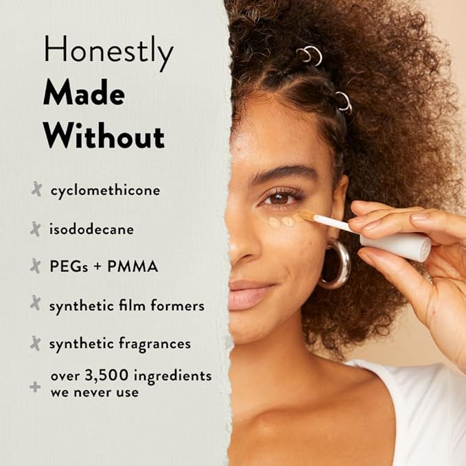 Honest Beauty Fresh Flex Concealer with Niacinamide + Vitamin E + Hyaluronic Acid | Vegan + Cruelty free | Nutmeg, 0.17 fl oz