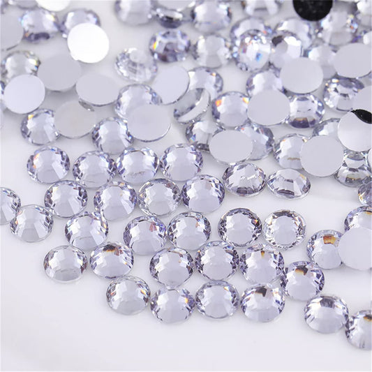 500 Pieces SS30 6mm Flatback Rhinestones Clear Glass Round Gems Crystals for Nail Art DIY Crafts Clothes Shoes Bags （White）