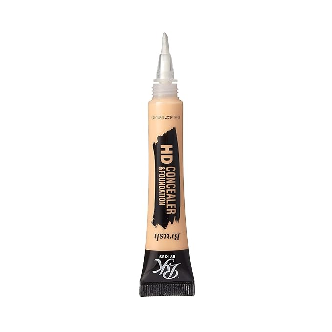 Ruby Kisses HD Concealer & Foundation Flawless Full Cover Brush Face Makeup (Yellow Corrector)
