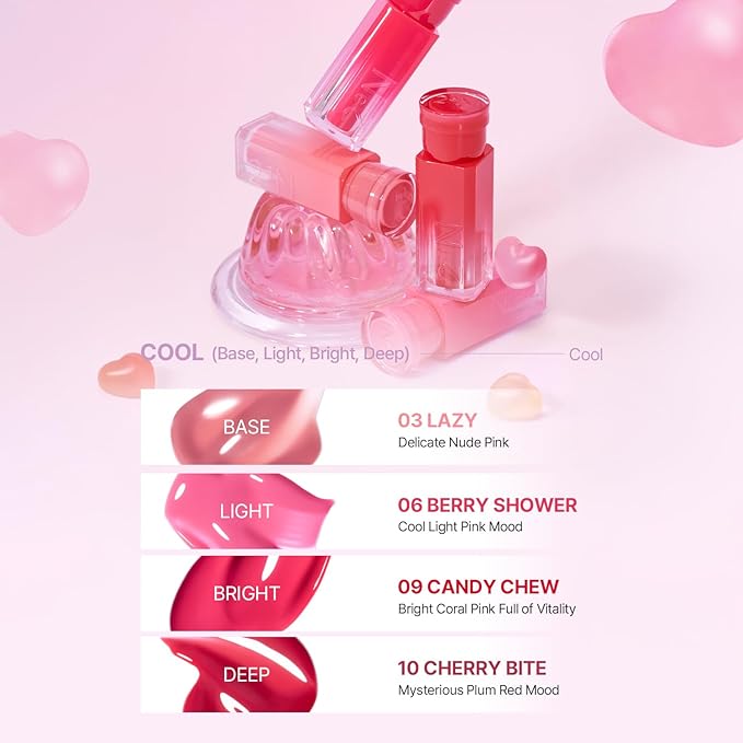 2aN Glaze Bouncing Tint – Lightweight, Moisturizing Lip Tint with High-Shine Finish, Smooth, Light Plumping, Comfortable Wear, Korean Makeup (Lazy, 0.16 oz)