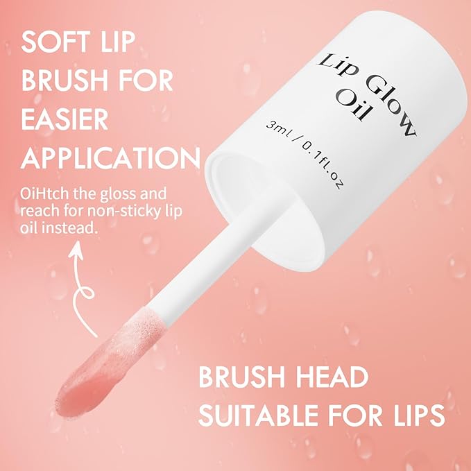 Plumping Lip Oil, Long Lasting Hydrating Lip Stain Lip Balm Revitalizing, Transparent and Tinting Lip Care Oil for Dry Lip (Red Plum)