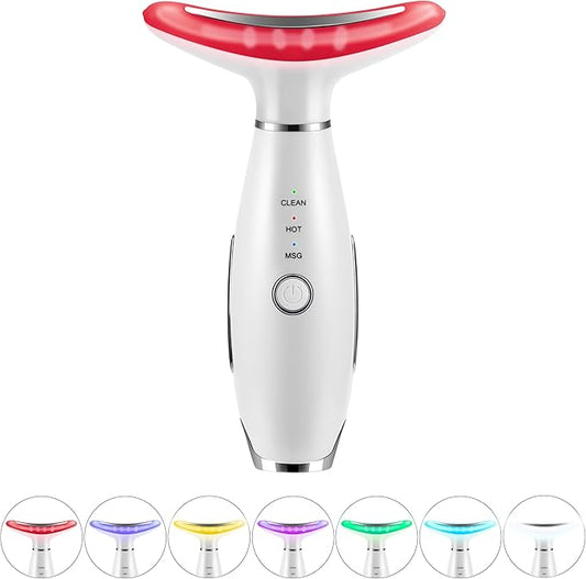 7-in-1 Red-Light-Therapy-for-Face and Neck, Face Neck Massager for Daily Skin Care Routine