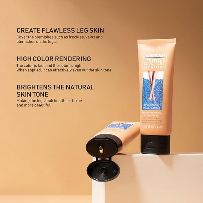 118ml Airbrush Legs, Leg Makeup Lotion, Body Makeup, Waterproof Long Lasting Full Coverage Lightweight Leg Body Cosmetic for Wedding (1#)