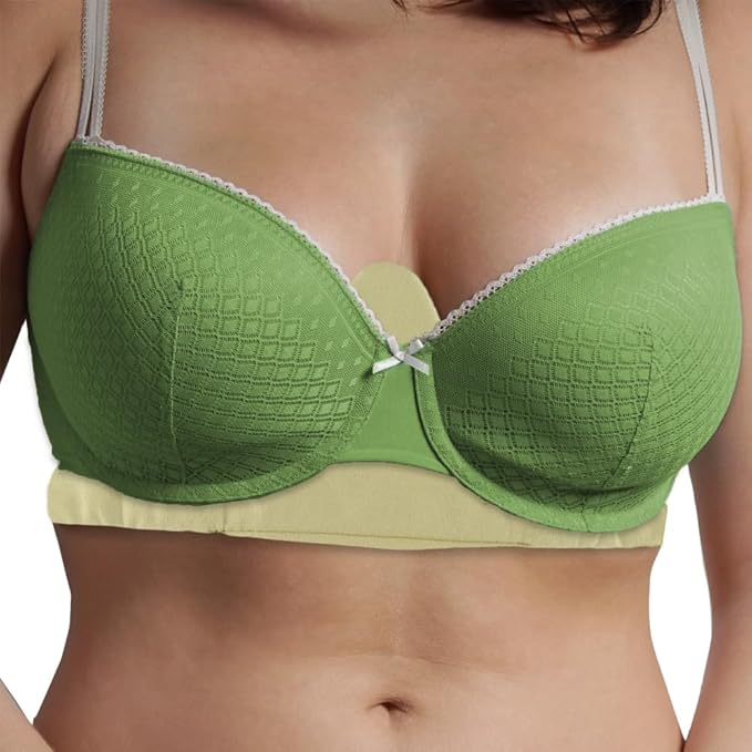 More of Me to Love Organic Cotton and Bamboo Bra Liner 4-Pack (Pearl White, Blush Pink, Stone Gray, Fawn Beige)