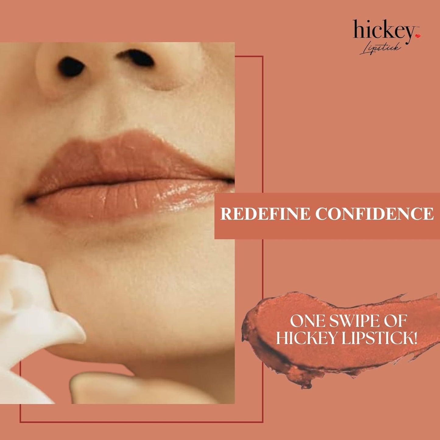 Hickey Lipstick Organic Haute Mess Terracotta Lipstick Shade Refill - Long Lasting Lipstick for Women, Hydrating & Moisturizing Shade, Lip Color for Women, Gluten-Free & Vegan with Highly Pigmented