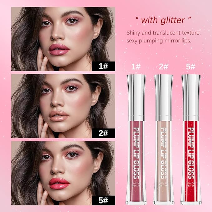 ibcccndc Lip Plumper Plumping Lip Gloss Hydrating Nourishing Lip Oil Red Liquid Lipstick Lip Care Products Mineral Oil Clear Lipgloss (2)