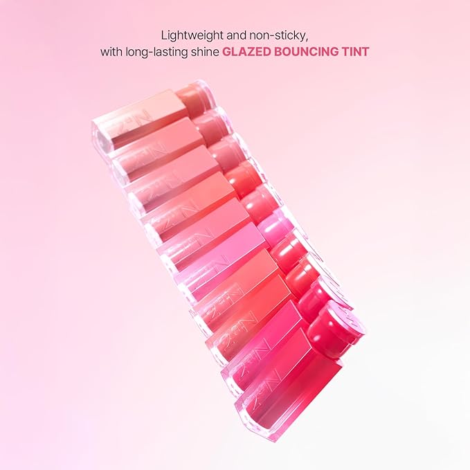 2aN Glaze Bouncing Tint – Lightweight, Moisturizing Lip Tint with High-Shine Finish, Smooth, Light Plumping, Comfortable Wear, Korean Makeup (Candy Chew, 0.16 oz)