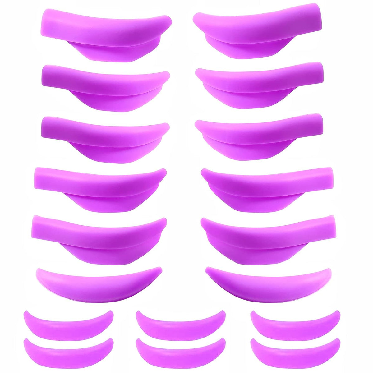 Eyelash Perm Pads Lash Lift Rods Eyelash Lift Shields Silicone Pads 9 Sizes 18 Piece Reusable Soft Lash Lift Pads Shield for Different Length Eyelashes Perfect Lifting (Violets)