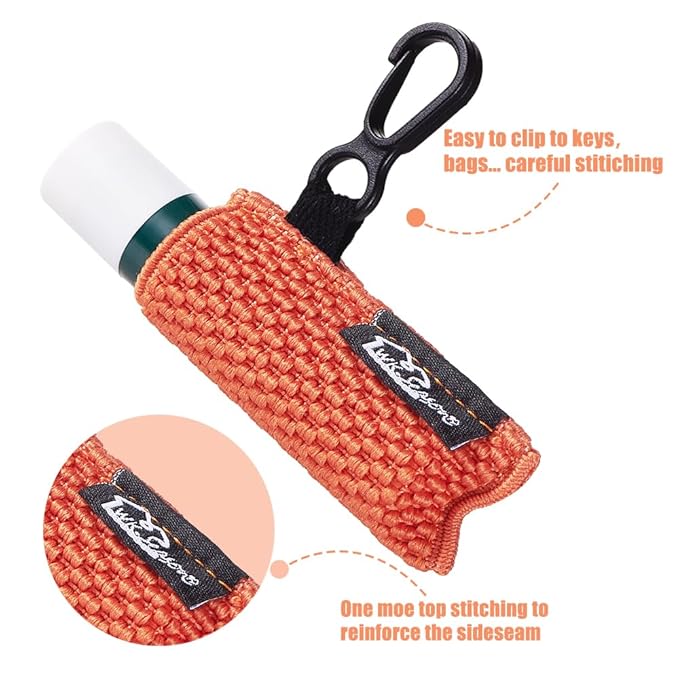 WKieason Lip Balm Sleeves Holder Keychain 5pcs Clip on Chapstick Keychain Holder Pouch Tight-Knit Elastic Lipstick Key Chain Holder