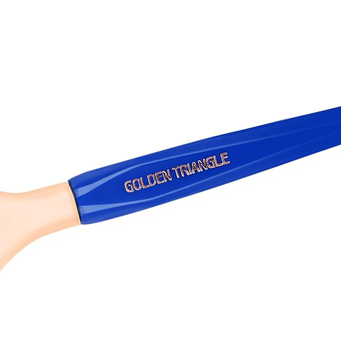 Bdellium Tools Professional Makeup Brush - Golden Triangle 952 Small Rounded Double Dome Blender - With All Vegan and Soft Synthetic Fibers, For Application & Blending (Blue, 1pc)