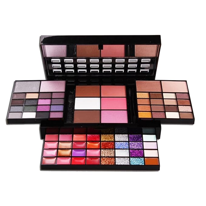 All-in-One Makeup Gift Set Carry All Makeup Kit for Women Full Kit With Makeup Bag Lipgloss Lipstick Concealer Blush Foundation Face Powder Eyeshadow Palette Cosmetic Palette #2