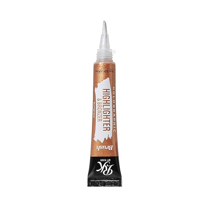 Ruby Kisses HD Concealer & Foundation Flawless Full Cover Brush Face Makeup (Highlighter & Bronze Rich Gold)