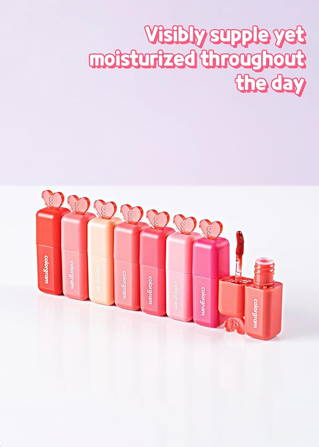 COLORGRAM Juicy Blur Tint 05 Happy Cherry Smile | Daily Semi-Matte, Semi-Glossy, Long-Lasting Lip Stain, Moisturizing, Buildable & Blendable, highly Pigmented (0.12 Fl. Oz.)