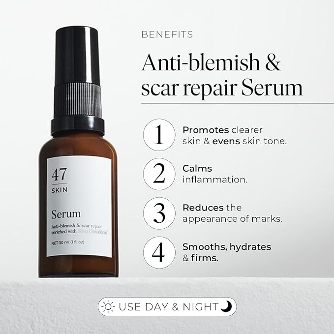 | Hydrating Face Serum with Silver Chitoderm for ALL Skin Types | Clears Acne, Prevents & Heals Breakouts & Blemishes, Repairs Scars | Moisturises and Nourishes For Smooth Skin | 30ml