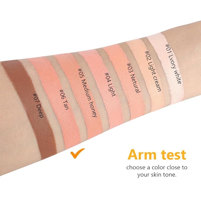 Pot Concealer with Makeup Brush Set,Tattoo Color Correcting Concealer,Full Face Color Correcting Conceal Foundation,Under Eye Concealer Brightener Dark Eye Ring corrector de ojeras (06-TAN)