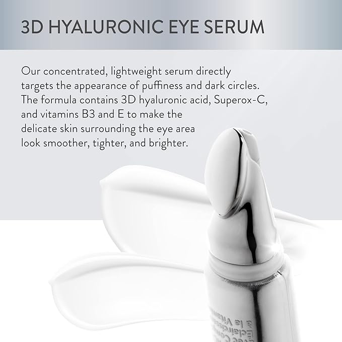 Lancer Skincare 3D Hyaluronic Eye Serum with Vitamin C Brightening Complex, Anti-Aging Eye Cream, 0.5 Fluid Ounces