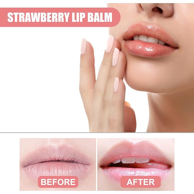 Honey Lip Balm Pot Lip Mask, Hydrating Propolis Lip Sleeping Mask, Prevent Dry&Cracked, Lip Repair Nourishes the Lip Skin (2pcs honey & 2pcs strawberry)