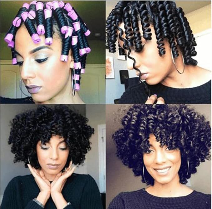 20pcs Women's Perm Rods Set for Natural Hair: 2 Sizes Cold Wave Hair Rollers for Curling and Styling All Hair Lengths - DIY Hairdressing Tools (Purple)