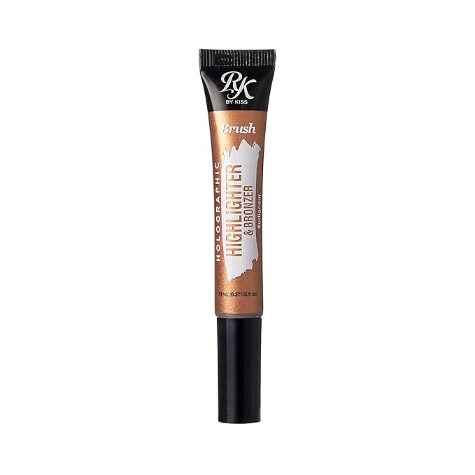 Ruby Kisses HD Concealer & Foundation Flawless Full Cover Brush Face Makeup (Highlighter & Bronze Rich Gold)