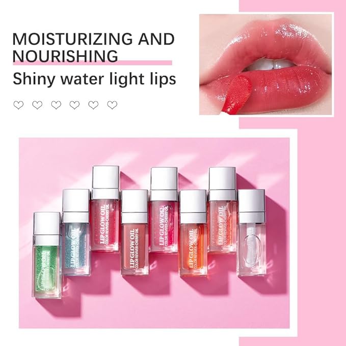 Hydrating Lip Glow Oil, Moisturizing Lip Glow Oil, Nourishing Glossy Transparent Lip Oil, Plumping Lip Oil, Lip Balm, Non-sticky Tinted Toot Lip Balm for Lip Care (GREEN APPLE) 0.2 OZ