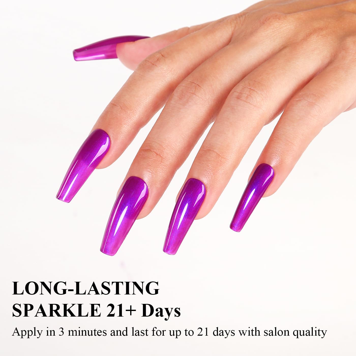 Imtiti Pearl Gel Nail Polish, Rose Purple Glitter Pearl Gel Polish Diamond Shimmer Sparkle Soak Off UV LED Nail Gel Polish Autumn Winter Gel Polish Manicure Gel Nail Kit 10ML