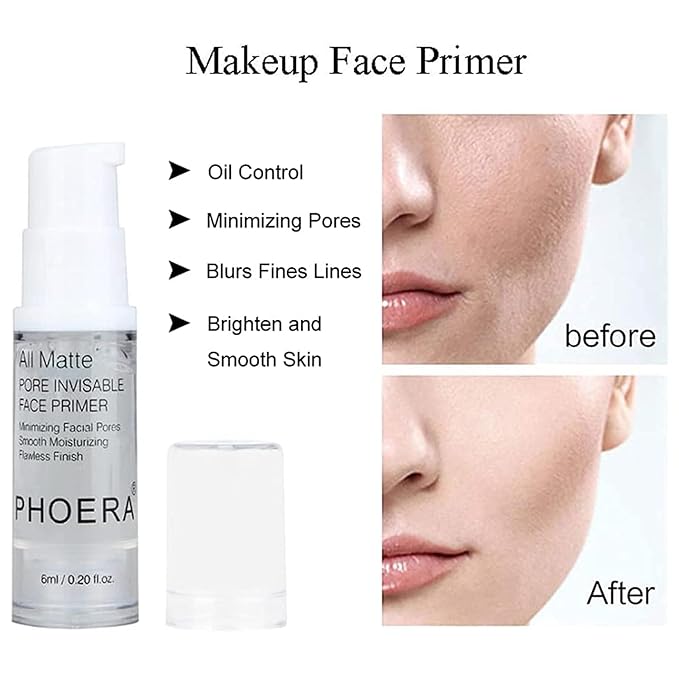 PHOERA Foundation, Full Coverage Foundation, PHOERA Primer, PHOERA Powder, PHOERA Makeup Set, Kabuki Makeup Brushes Foundation Brush Powder Brush,2 Pcs Makeup Sponge (2PCS 101- Porcelain)