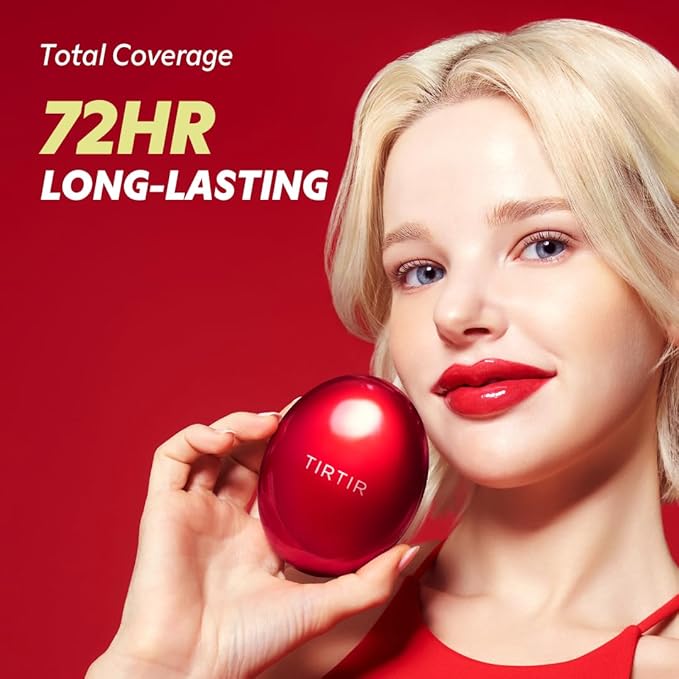 [*Mini Size*] TIRTIR Mask Fit Red Cushion Foundation | Full coverage, Weightless, Skin fit, Satin Glow Finish, Korean Makeup, beauty, Tattoo cover up, Buildable (#15C Fair Porcelain, 0.15 Fl Oz)