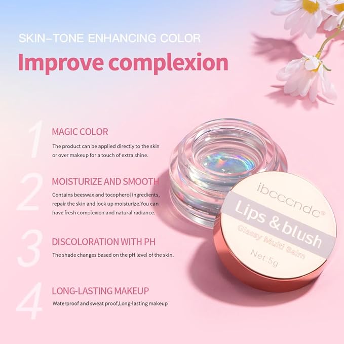 Color Change Blush Clear Liquid Blush Cream Moisturizing Blusher Halo dyeing naturally Blush Rouge Multi-use Makeup Cream For Cheeks Face Lips Waterproof Blush Gel Lip Oil (#2)