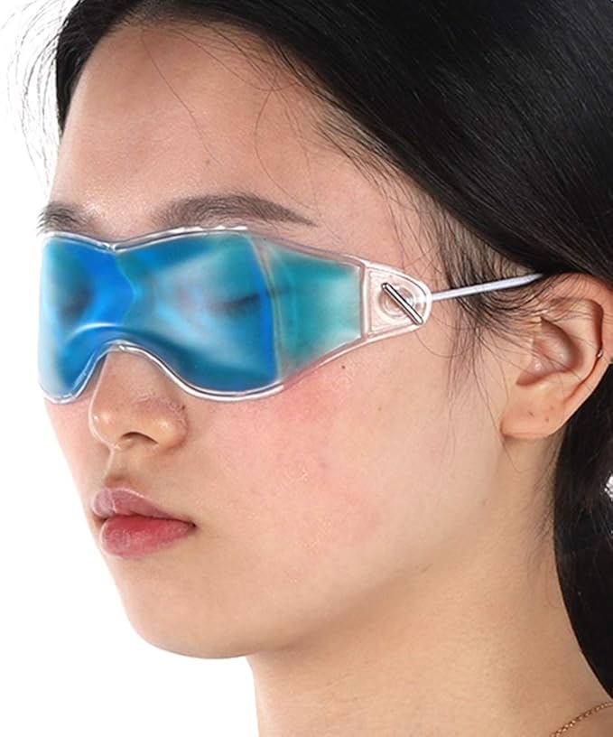 Gel Eye Pads,Gel Eye Cooling Eye Masks, Cold Eye for Dry Eyes, Ice Eye Frozen Reusable Eye Ice Pack Cold Eye Compress for Dark Circles Puffy Eyes