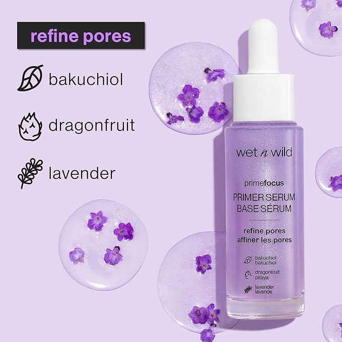 wet n wild Prime Focus Primer Serum for Face, Hydrating for Dry Skin, Makeup Primer Serum